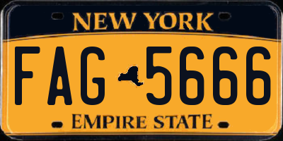 NY license plate FAG5666