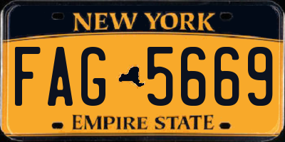 NY license plate FAG5669
