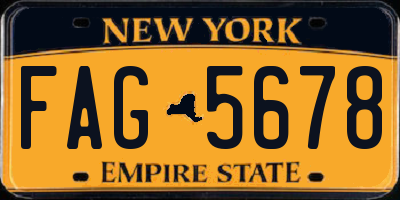 NY license plate FAG5678