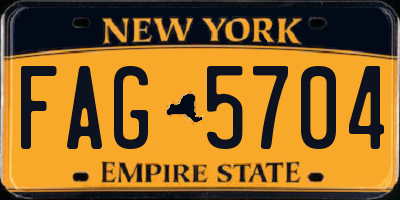 NY license plate FAG5704