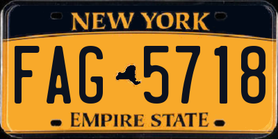 NY license plate FAG5718