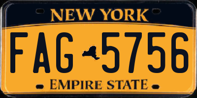 NY license plate FAG5756