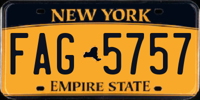 NY license plate FAG5757