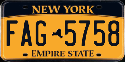 NY license plate FAG5758