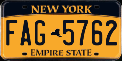 NY license plate FAG5762