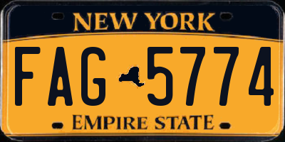 NY license plate FAG5774
