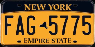 NY license plate FAG5775