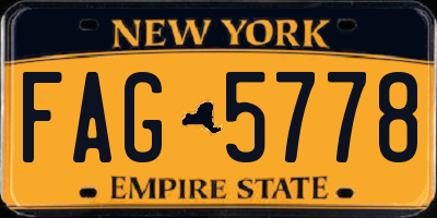 NY license plate FAG5778