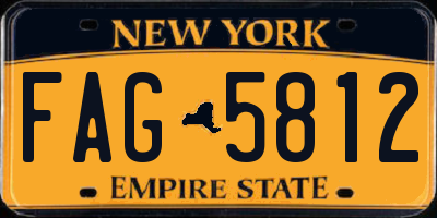 NY license plate FAG5812