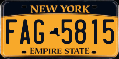 NY license plate FAG5815
