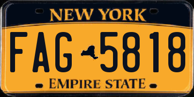 NY license plate FAG5818