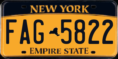 NY license plate FAG5822