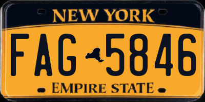 NY license plate FAG5846