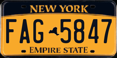 NY license plate FAG5847