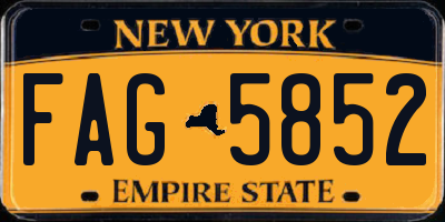 NY license plate FAG5852