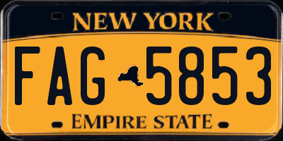 NY license plate FAG5853