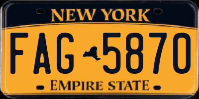 NY license plate FAG5870