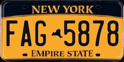 NY license plate FAG5878