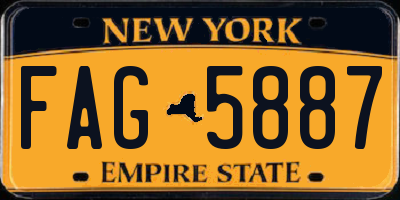 NY license plate FAG5887