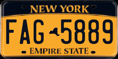 NY license plate FAG5889