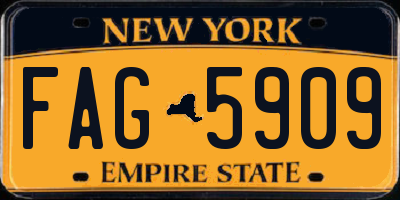 NY license plate FAG5909