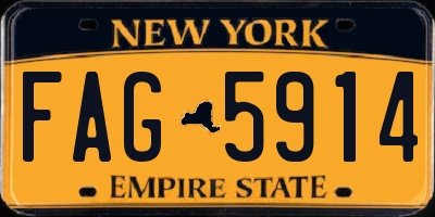 NY license plate FAG5914