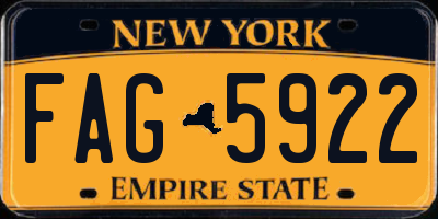 NY license plate FAG5922
