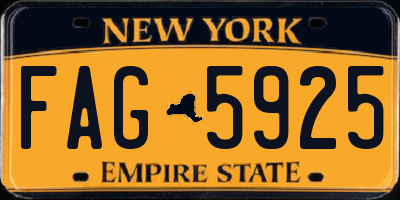 NY license plate FAG5925