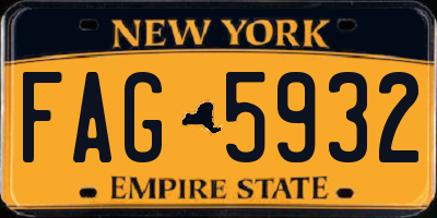 NY license plate FAG5932