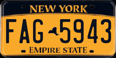 NY license plate FAG5943
