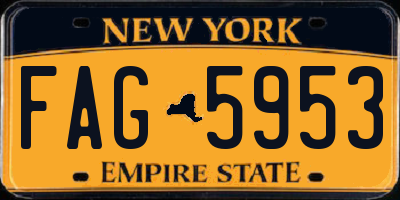 NY license plate FAG5953