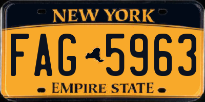 NY license plate FAG5963