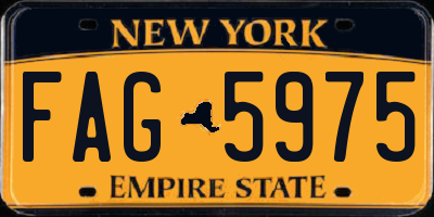 NY license plate FAG5975