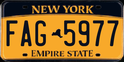 NY license plate FAG5977