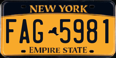 NY license plate FAG5981