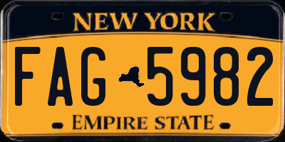 NY license plate FAG5982