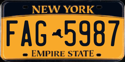 NY license plate FAG5987