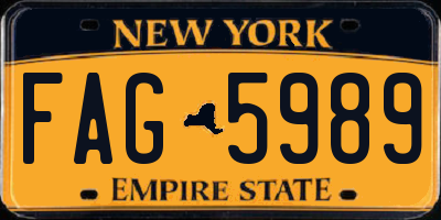 NY license plate FAG5989