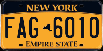 NY license plate FAG6010
