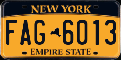 NY license plate FAG6013