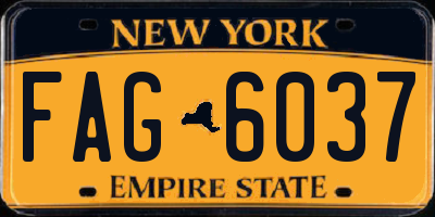 NY license plate FAG6037