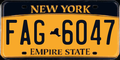 NY license plate FAG6047