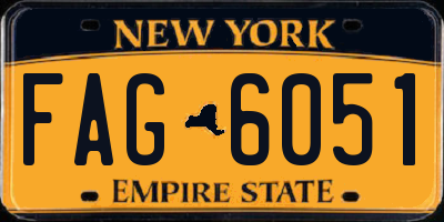 NY license plate FAG6051