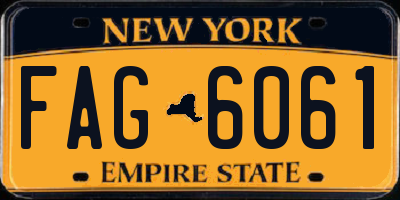 NY license plate FAG6061