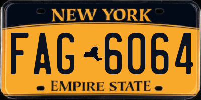 NY license plate FAG6064