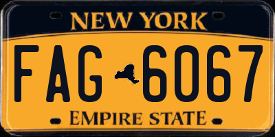NY license plate FAG6067