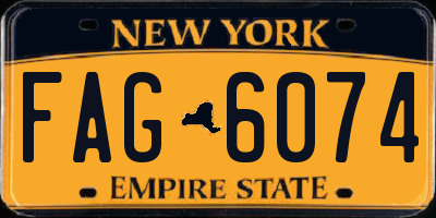 NY license plate FAG6074