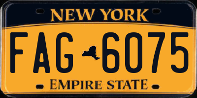 NY license plate FAG6075