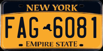 NY license plate FAG6081