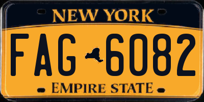 NY license plate FAG6082